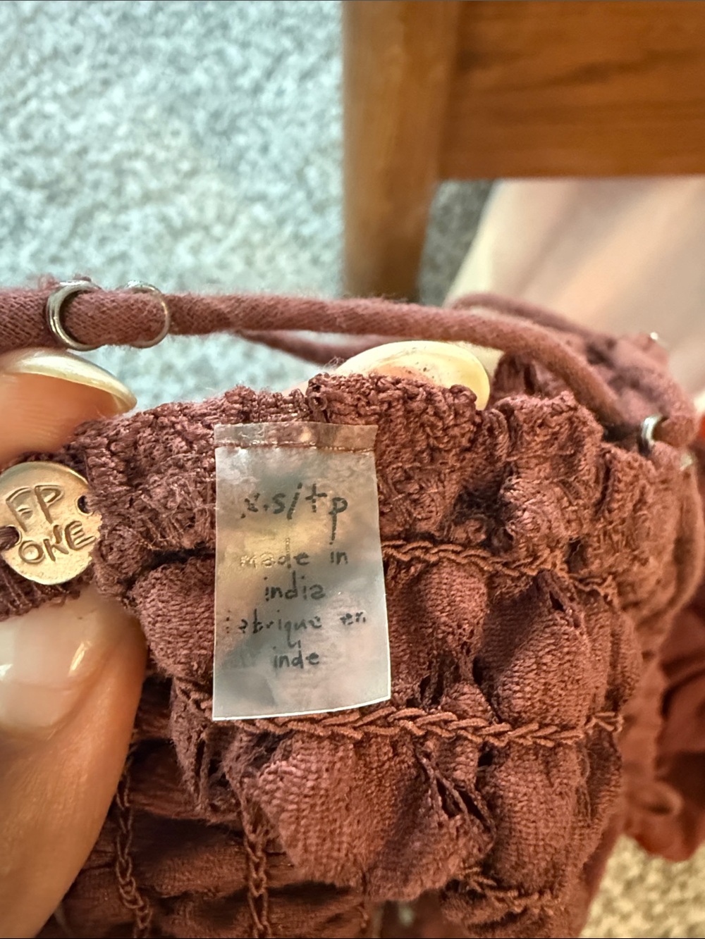 Free People Adella Mini Slip Dress in Cocoa - Picture 5 of 6